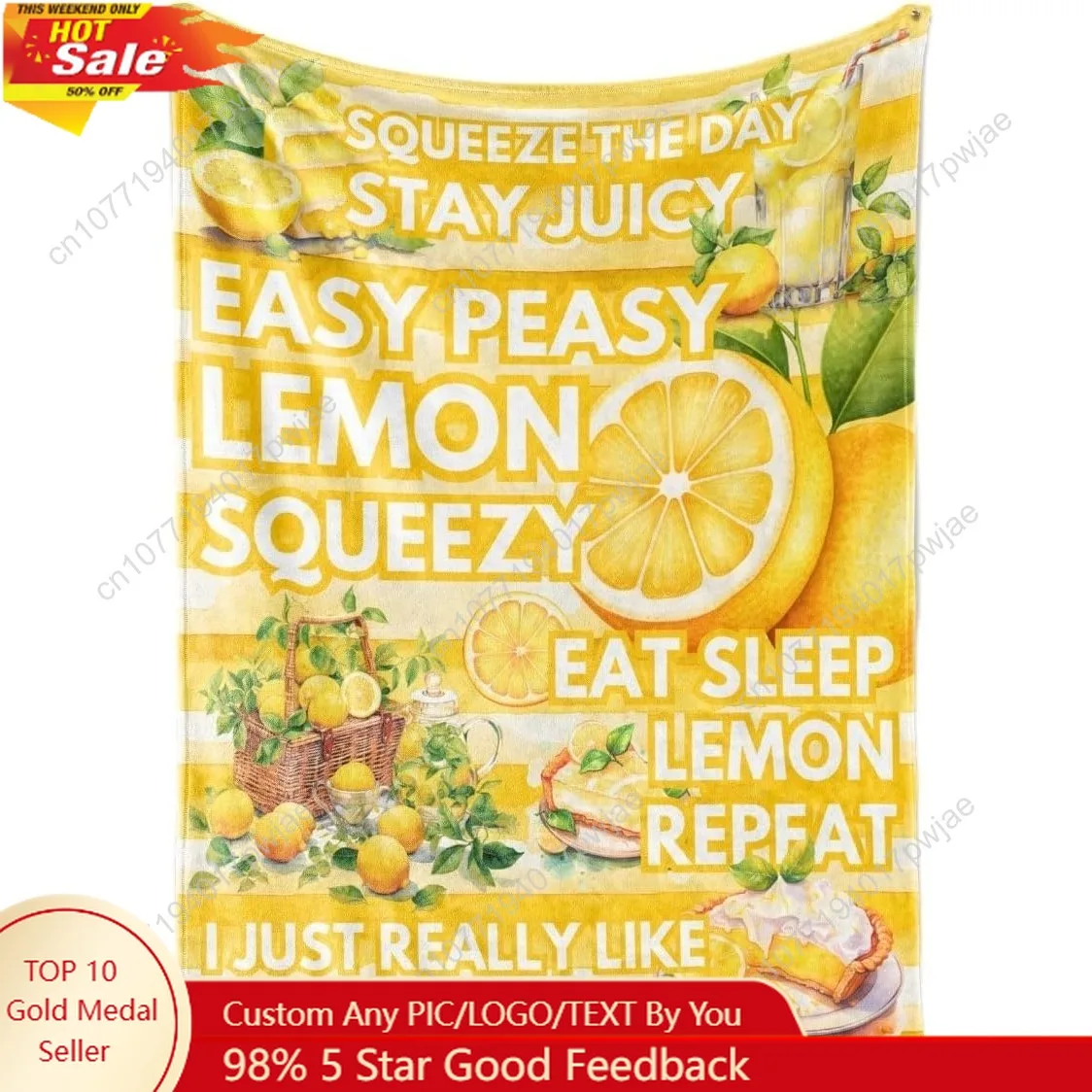 

Lemon Gifts Blanket Bed Flannel Plush Throw for Lemon Lemonade Lover Women Female (50"x 65")