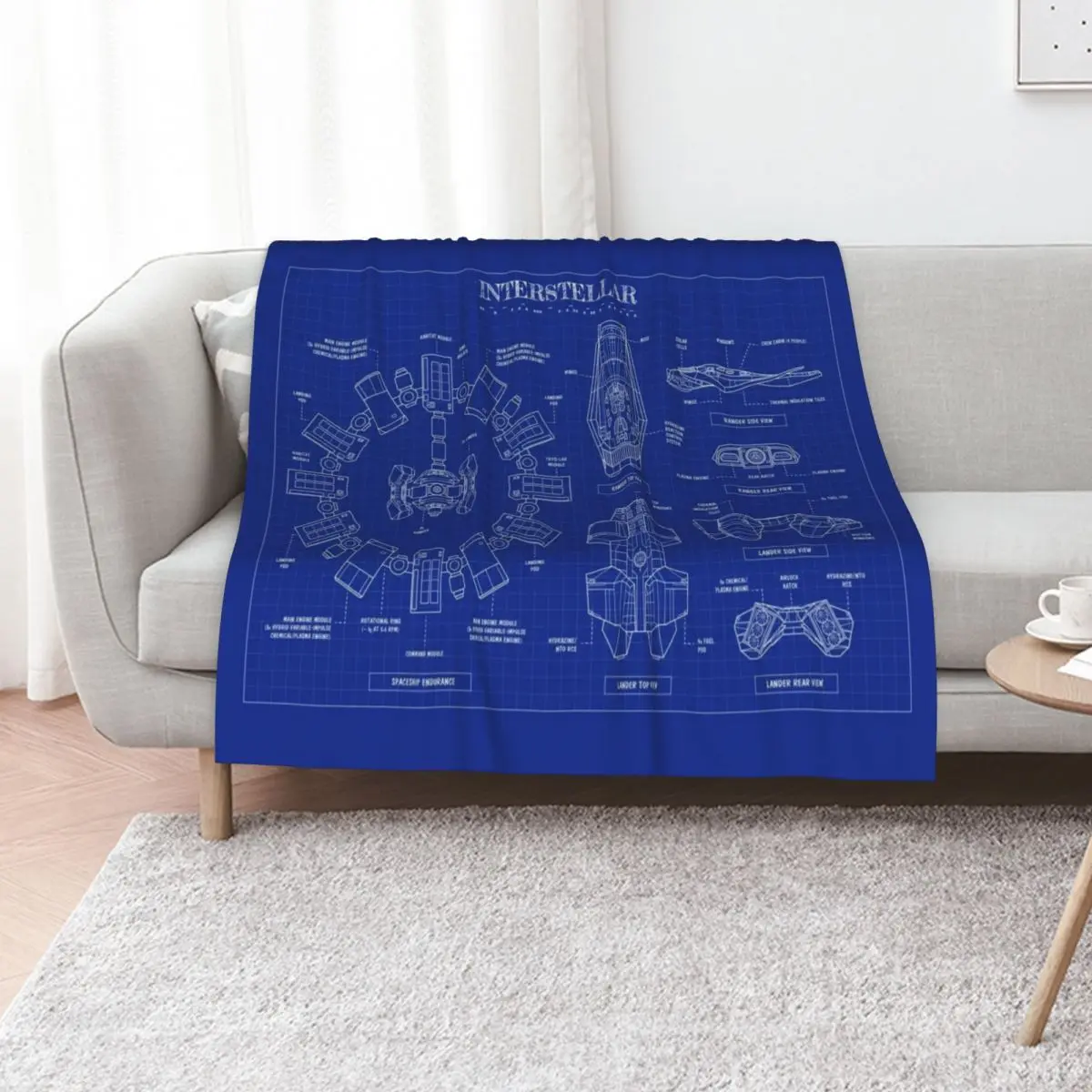 Interstellar (Blueprint) Throw Blanket Bed Blankets For Bed sofa bed Furrys Luxury Designer Soft Blankets
