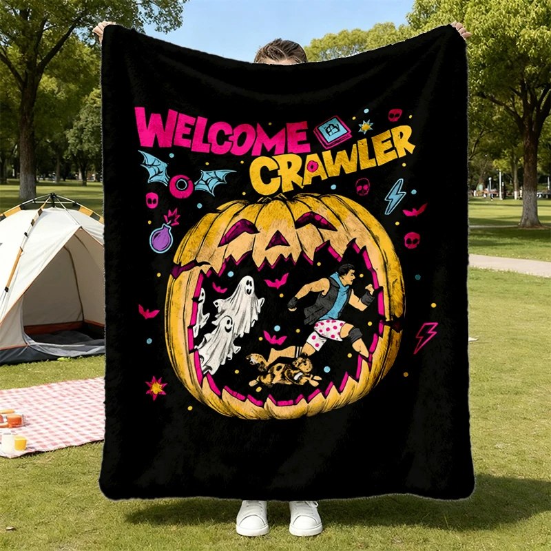 New Achievement Halloween Warm Blanket, Welcome Dungeon Crawler Carl Soft Blanket, Retro Spooky Season Comfy