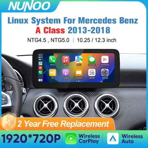 무선 Carplay 안드로이드 자동 화면 메르세데스 벤츠 A 클래스 W176 A180 A200 A220 A250 A260 멀티미디어 플레이어 라디오 GPS Navi