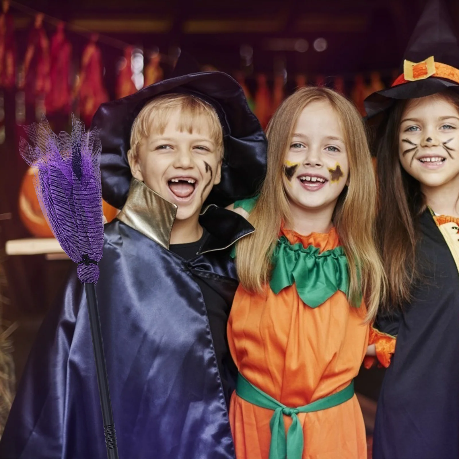 2 stks Voor Halloween Bezem Prop Party Decoratie Kids Bezem Heks Halloween Heks Bezem Decor Spookhuis Podium Achtergrond