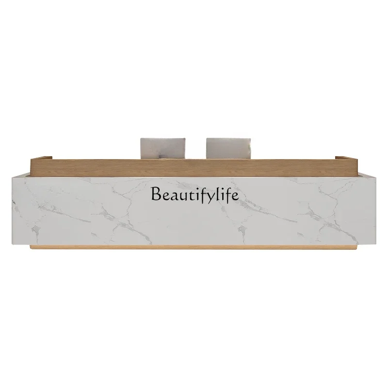 06Reception Simple Modern Sales Department Reception Desk Imitation Marble Training Institution checkout page