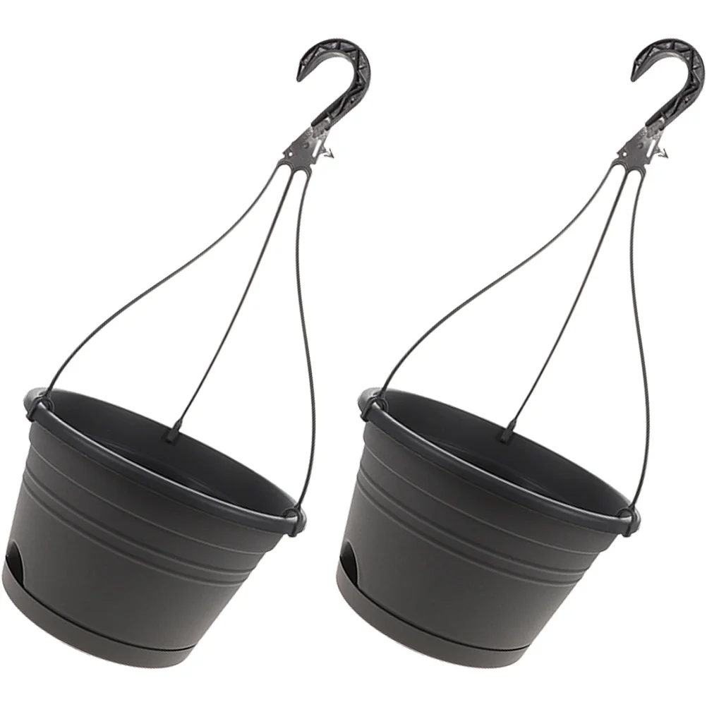 

2 Pcs Indoor Hanging Planters Balcony Guardrail Orchid Basin Chlorophytum Wall Flower Pot Hook up Flowerpot for
