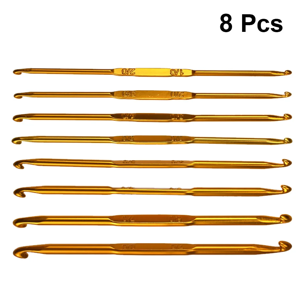 

8 in 1 Double Head Crochet Hooks Set Aluminum Alloy Ergonomic Non- for Sweaters Bags and Crochet Patterns DIY Weave