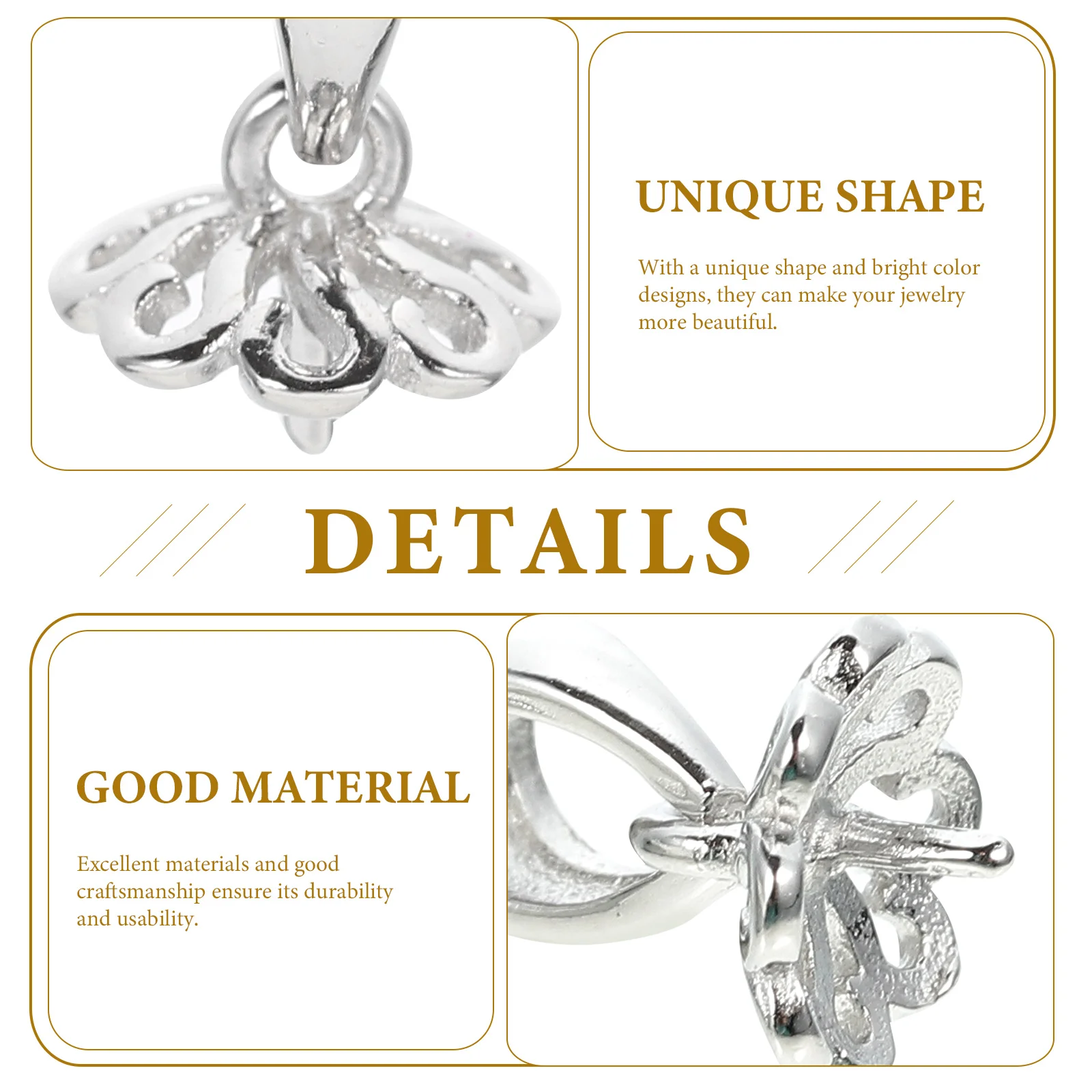 

Charm Necklace Sterling Silver Clamp Pendant Clasp Buckle Closures Clasps for Jewelry Making Bead Pendants Connectors Link