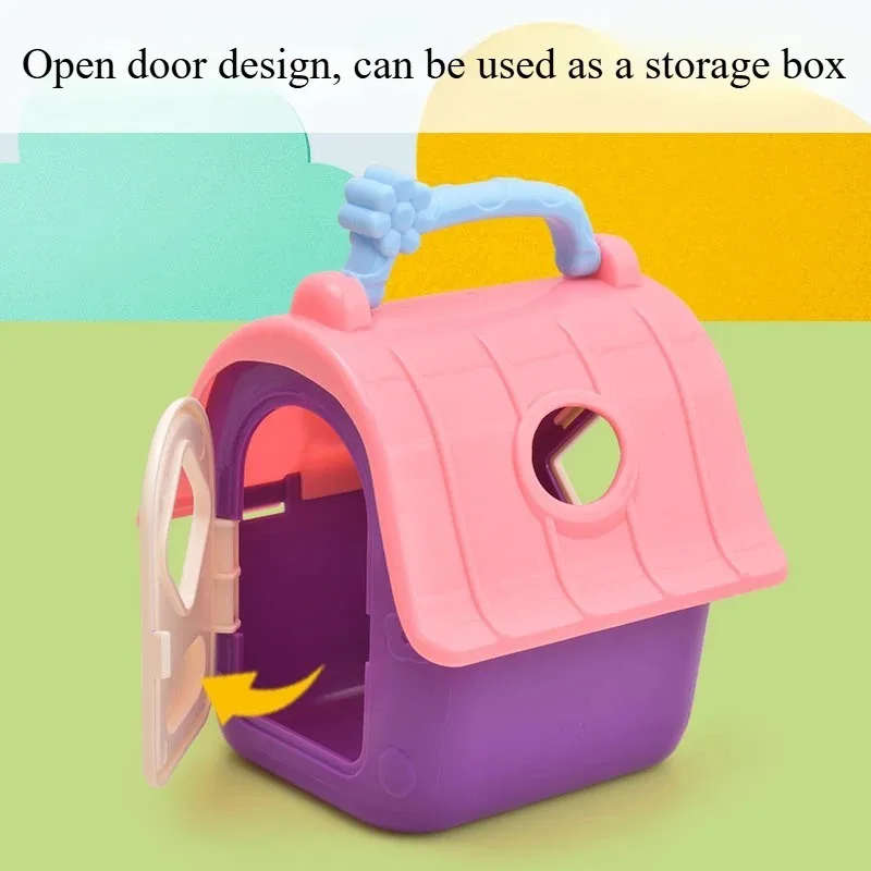 طفل الحيوانات الأليفة مجموعات الالعاب محاكاة صغيرة كلب قفص مجموعة المشهد لعبة الطفل مسرح لعبة التفاعل بين الوالدين والطفل التعليم المبكر لغز