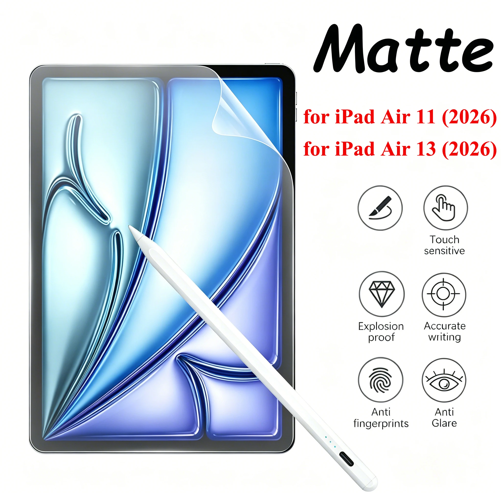 

Пленка-накладка на экран, имитирующая бумагу, матовая, для iPad Air 11, 13 (2026), Pro 11, 13, 10-го, 11-го поколений, 10.9 дюймов, Mini, не закаленное стекло