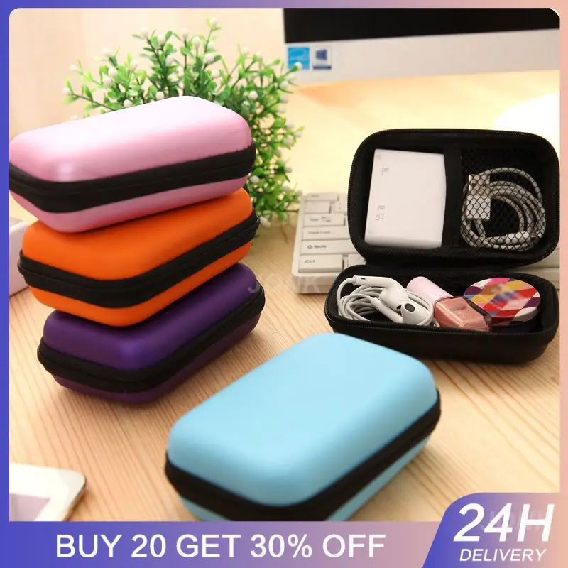 EVA Mini Portable Earphone Bag Coin Purse Headphone USB Cable Case Storage Box Wallet Carrying Pouch Bag Earphone Accessories