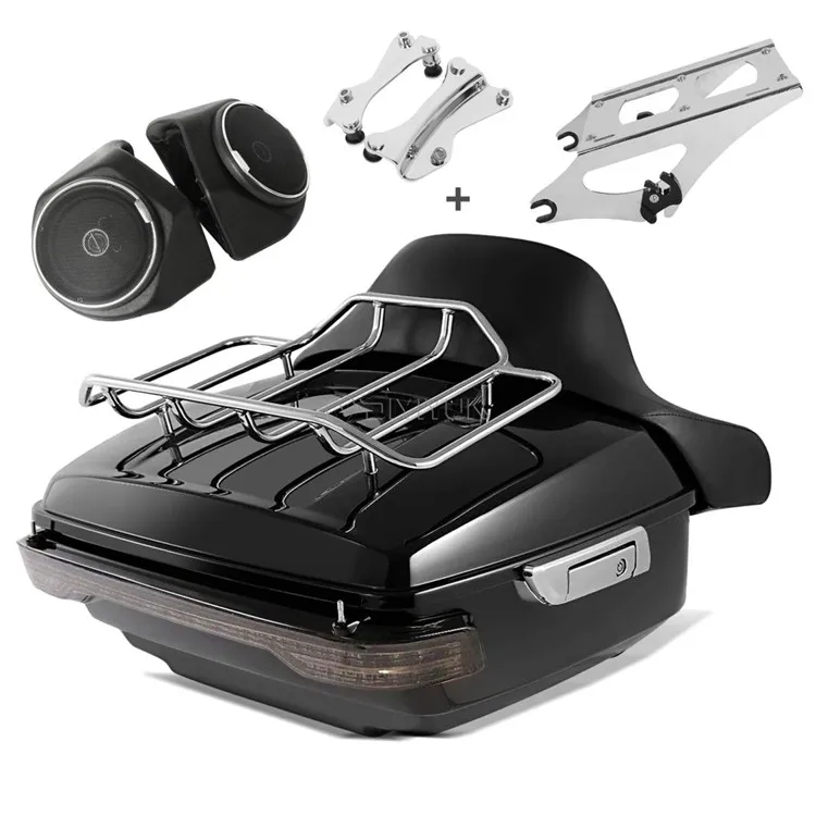 

Top Case Motorcycles Tail Box tour pak Pack Trunk set for Harley Touring road king street glide CVO 14-20 mount docking