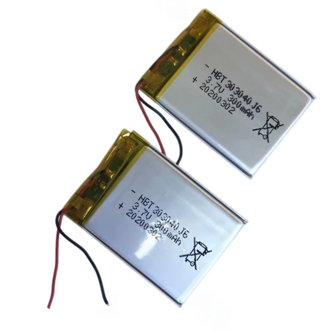 303040 300MAH 3.7V Polymer Lithium Battery for Smart Wearables Dash Cams Bluetooth Earphones Digital Video Camera