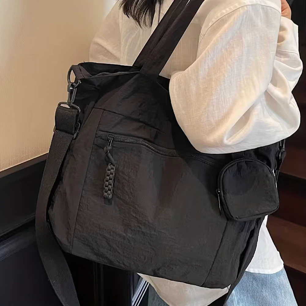 Einfache und stilvolle Damen-Umhängetasche mit verstellbarem Schultergurt, Reißverschluss, mehreren Taschen, multifunktional, lässige leichte Umhängetasche/Handtasche, geeignet für den täglichen Arbeitsweg, Einkäufe und Ausflüge. – Detail 4