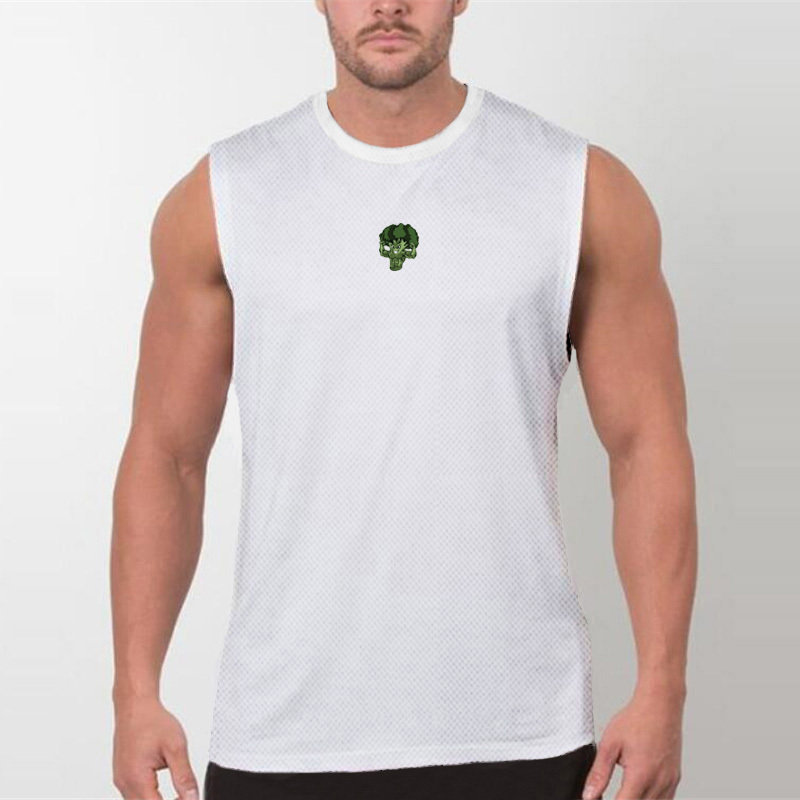 Men's Running Vests Quick Dry Breathable Mesh Sleeveless Sports Tank Top Training Athletic Fitness Workout Lightweight Tee