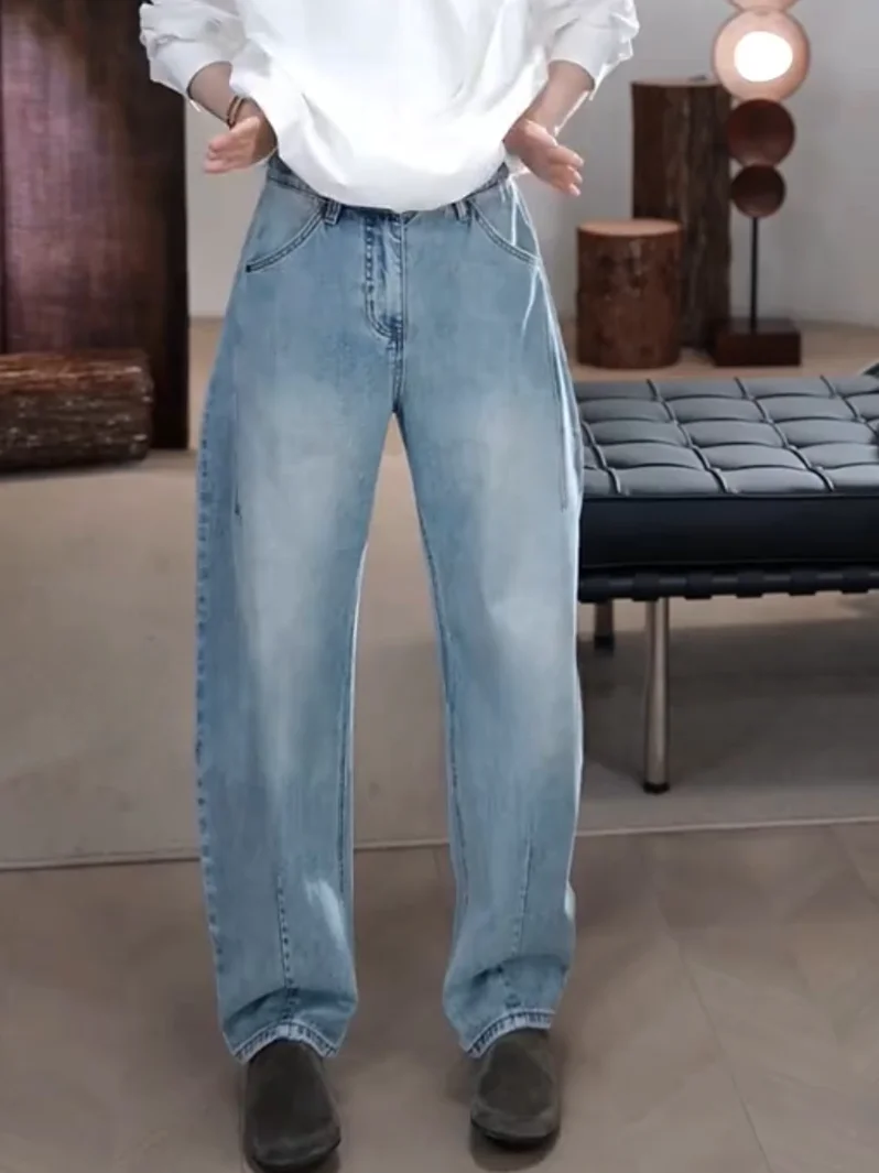 Spring Men's Fashion Heavyweight Washed Slim Fit Jeans 3D Tailoring Slimming Versatile Quality Long Pants Micro Bend Knife