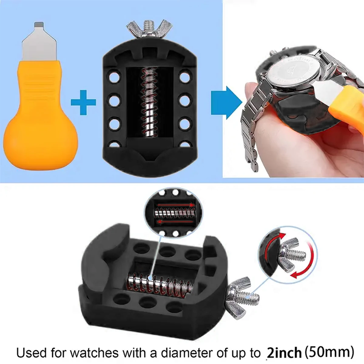 31 pieces Watch battery replacement kit service screwdriver watch band replacement tool shell opener Ideal choice for Gifts image 5
