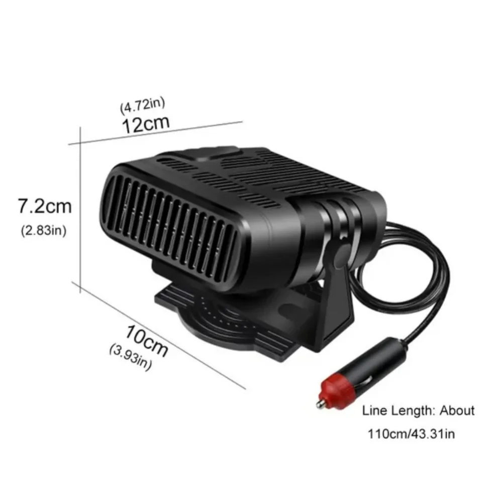 Electric Car Heater Air Cooler Fan 12V/24V Portable Demister Defroster Heating Fan 120W Dryer Windshield Defogging Accessroies