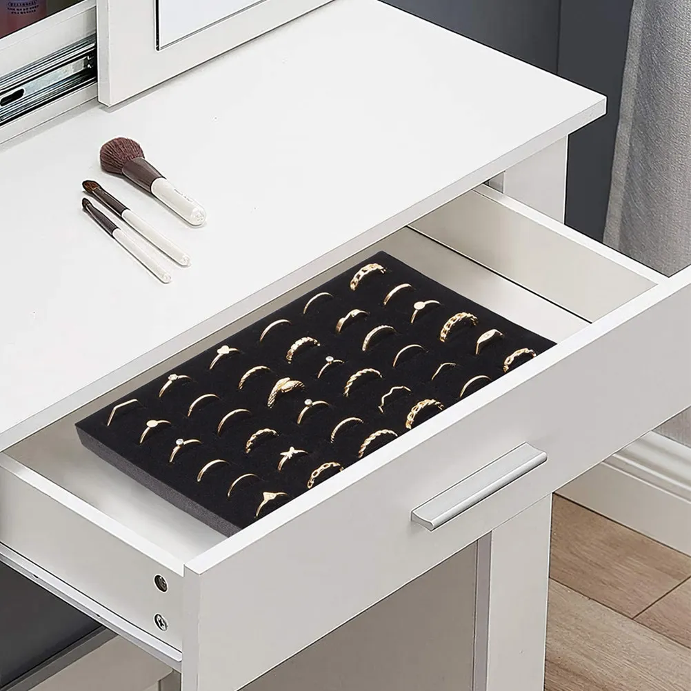 

6pcs Jewelry Pad For Ring Storage Case Inserts Organizer Drawer Insert Holders Sponge Cushion For Jewellery Box Display Tray