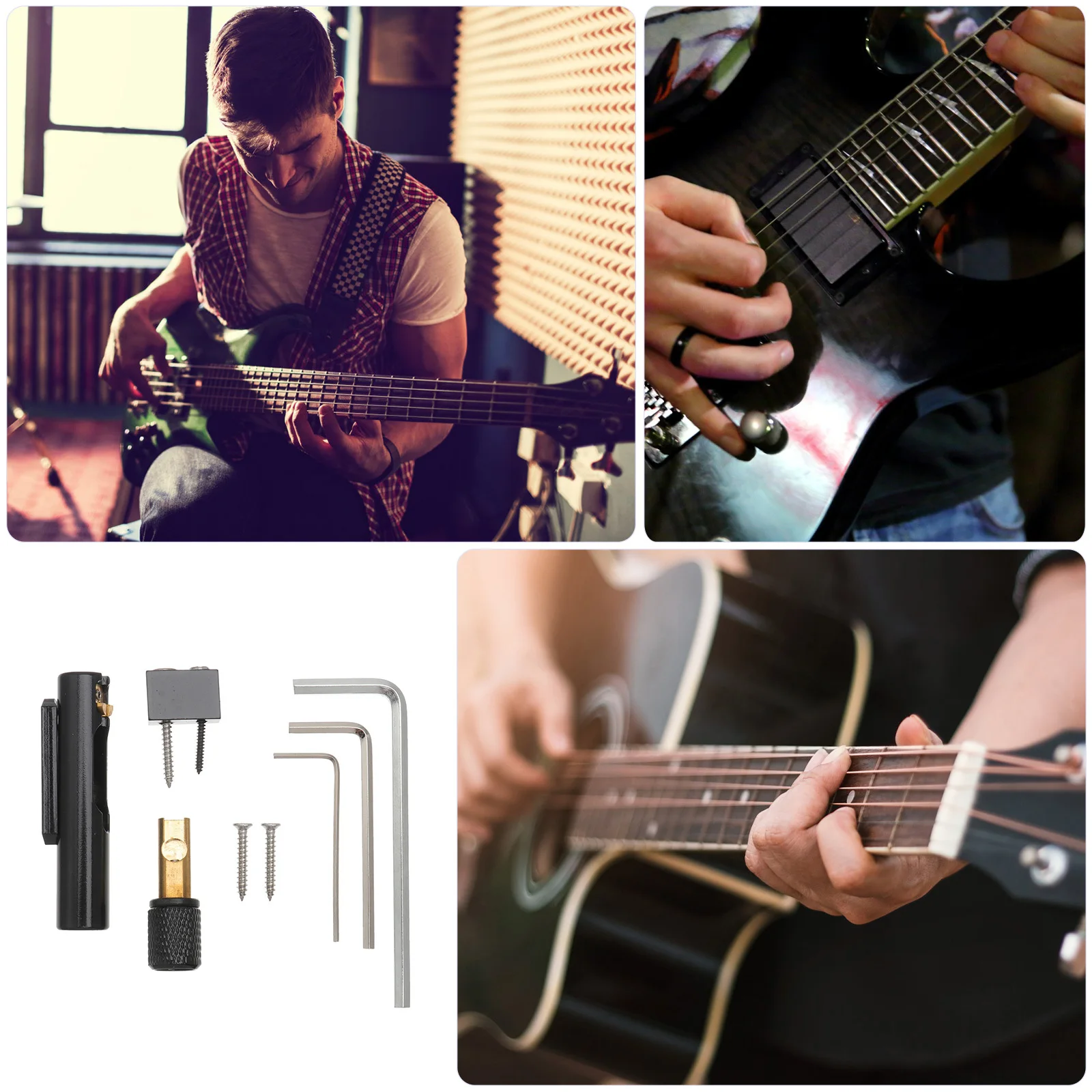 

High Mass Black 5 String Bass Bridge For Electric Headless Guitar Durable Replacement Round Single Bridge Ga1121