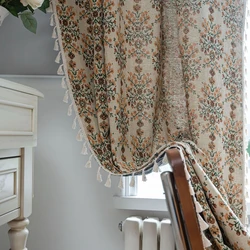 American Style Semi-blackout Jacquard Fringe Curtain Country Home Decoration Curtains Living Room Bedroom Kitchen Valance