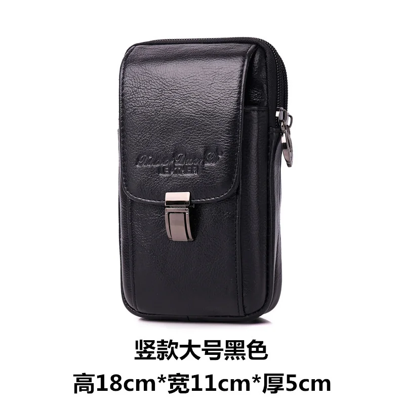 Bag For Men Small Shoulder Bag Men\'s Leather Mobile Phone Waist Bag Wearing Belt 5.5 \