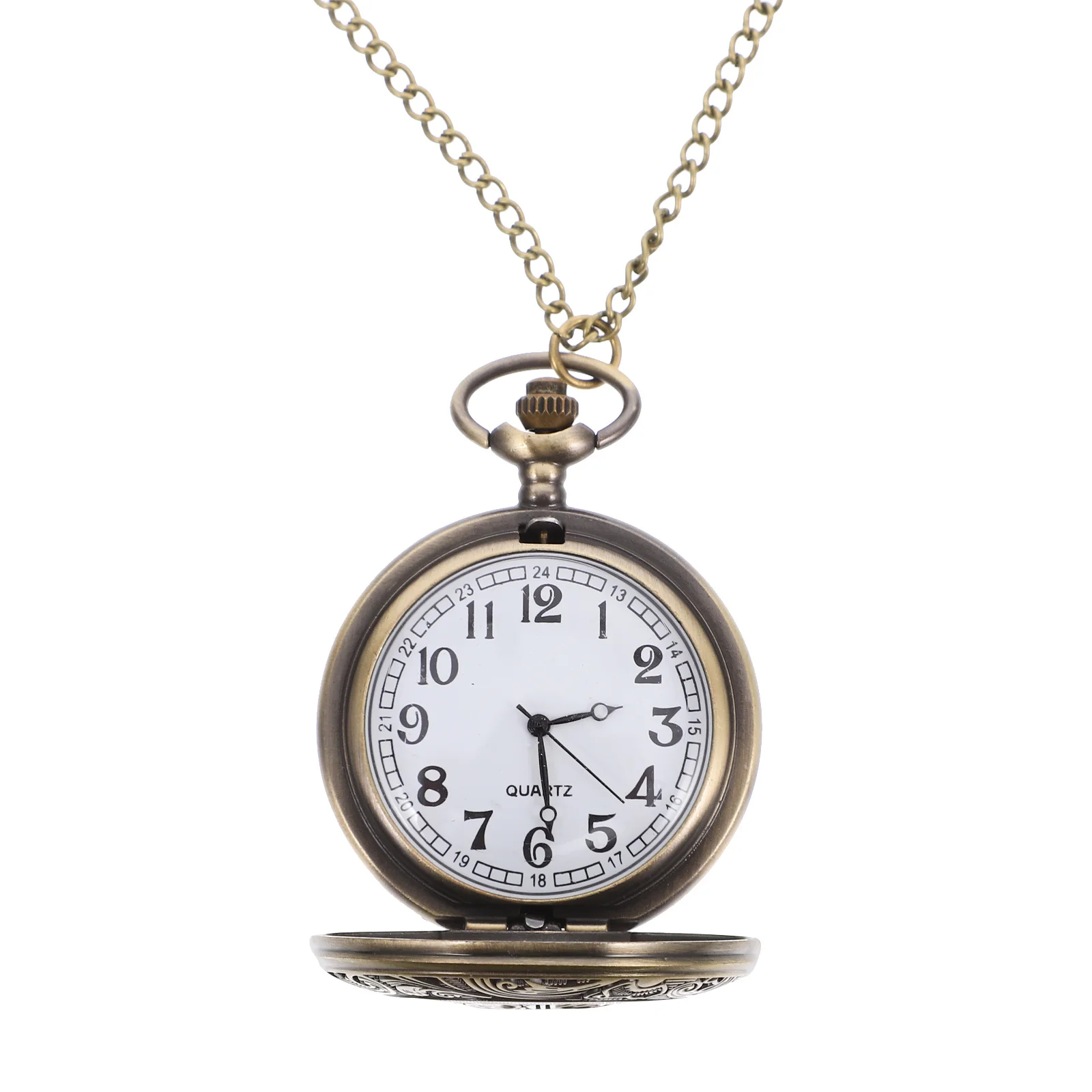 ساعة جيب كلاسيكية إكسسوار زخرفي معدني للرجال والنساء على الطراز القديم هدية ساعة جيب ميكانيكية محمولة