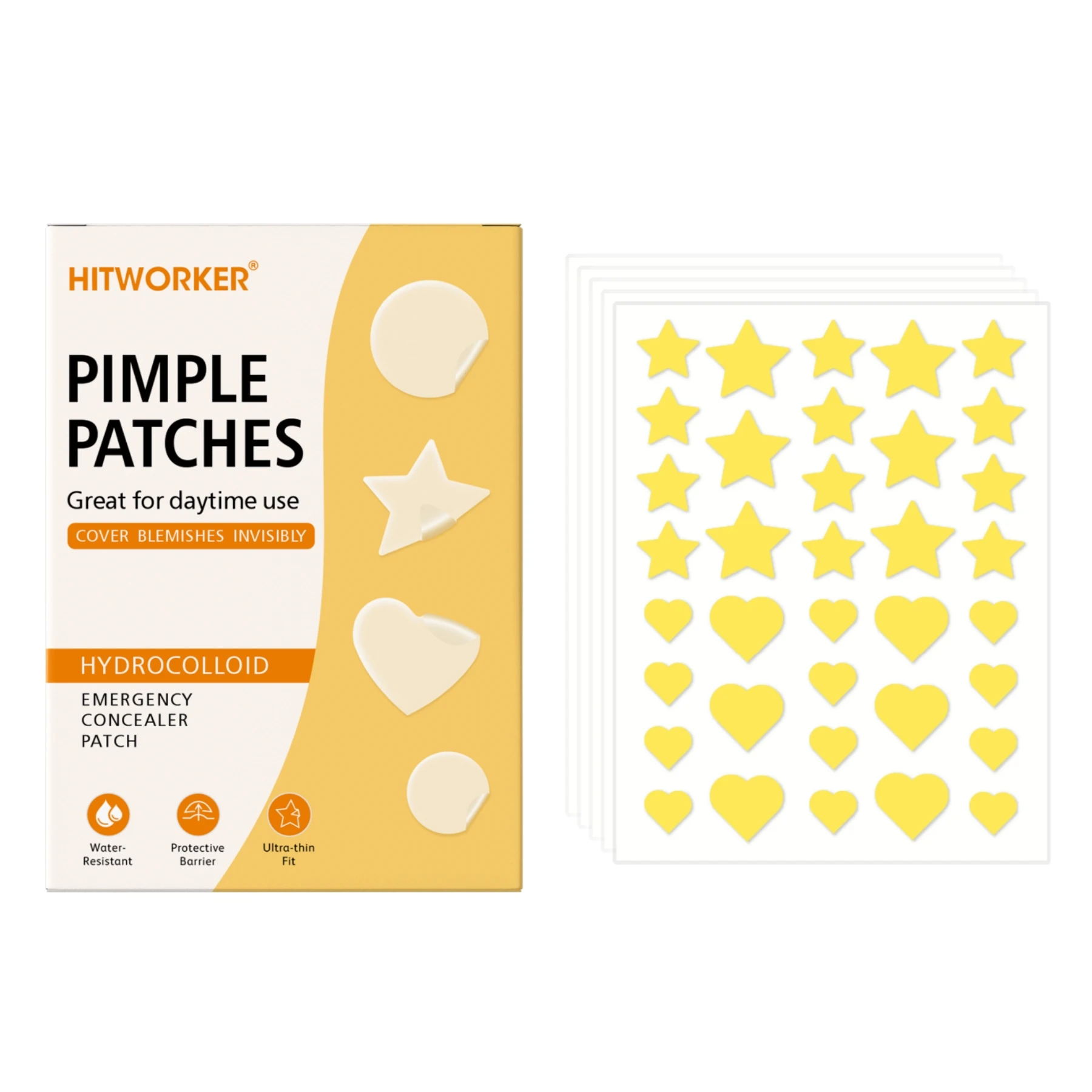 180PCS Pimple Cover Patches, Clear-Look Hydrocolloid Beauty Patches For Day And Night Use, Easy Peel Spot Cover