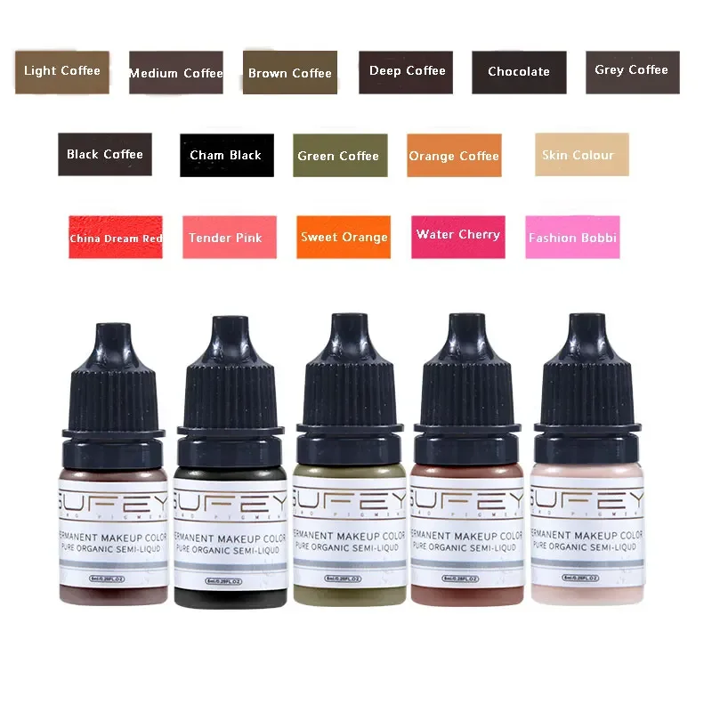 5ml Tattoo Inks for micropigmentation Pigments  Lip Tint Eyebrows Nude Color Eyebrows For Permanent Makeup Machines Body Art PMU