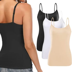 3 Colors Summer Sexy Camisoles Women Crop Top Sleeveless Shirt Bralette Tops Strap Skinny Camisole Base Vest Tops for Female