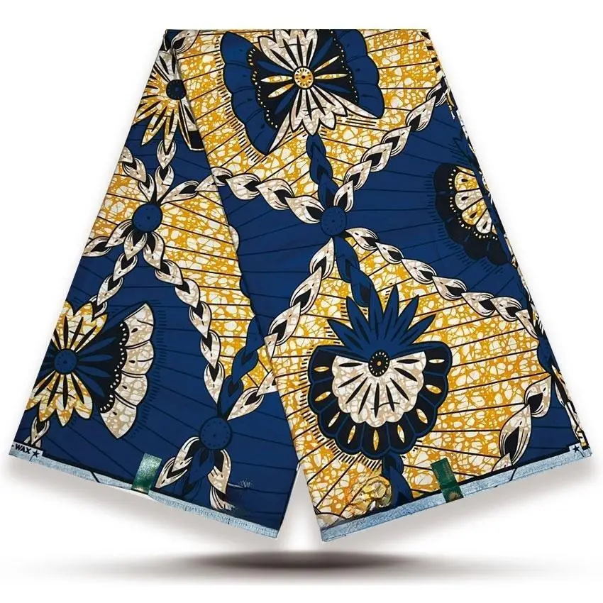 Verdadeiro holandês africano super cera 100% algodão cera real pagne holandês impressão holandesa pano de tecido de alta qualidade 6 metros atacado