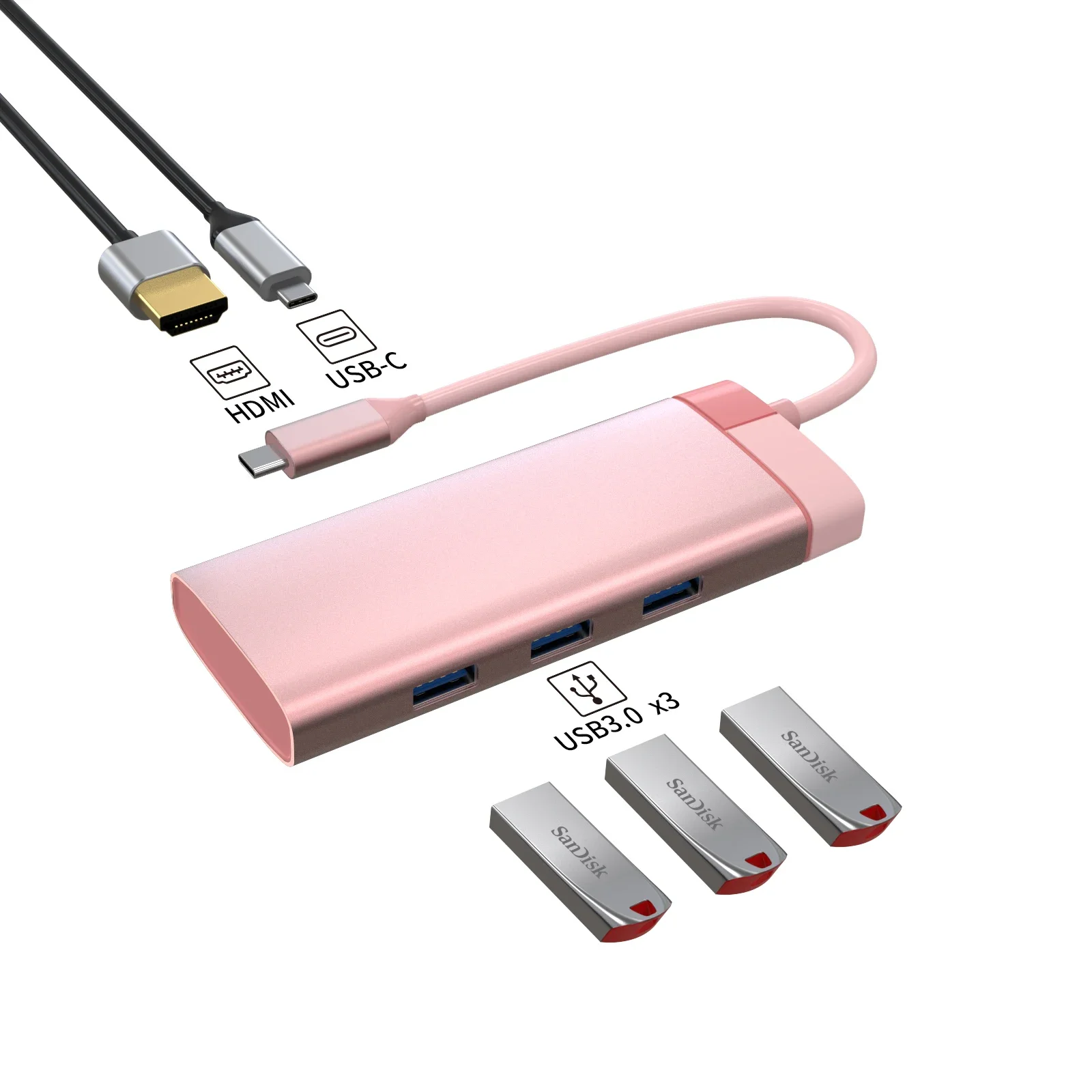 

USB c концентратор typeec to 4K HDMI-совместимый USB 3.0 Type C PD Зарядная док-станция для MacBook Air M1 M2 iPad Samsung S20 Dex TV Mouse Hub