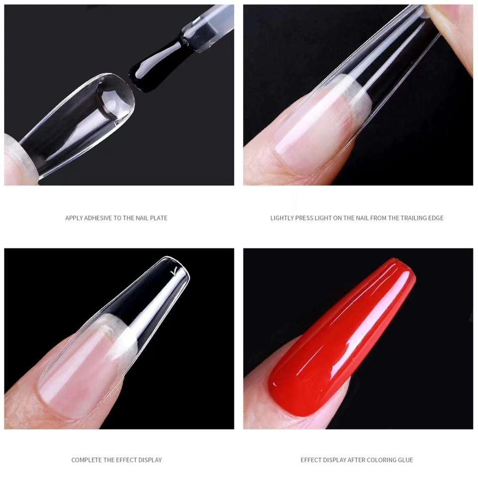 240 piezas de tips XXL largos cuadrados, cubierta completa y media, uñas postizas mate de extensión rápida, tips suaves de gel para mujeres y chicas, prensado 6