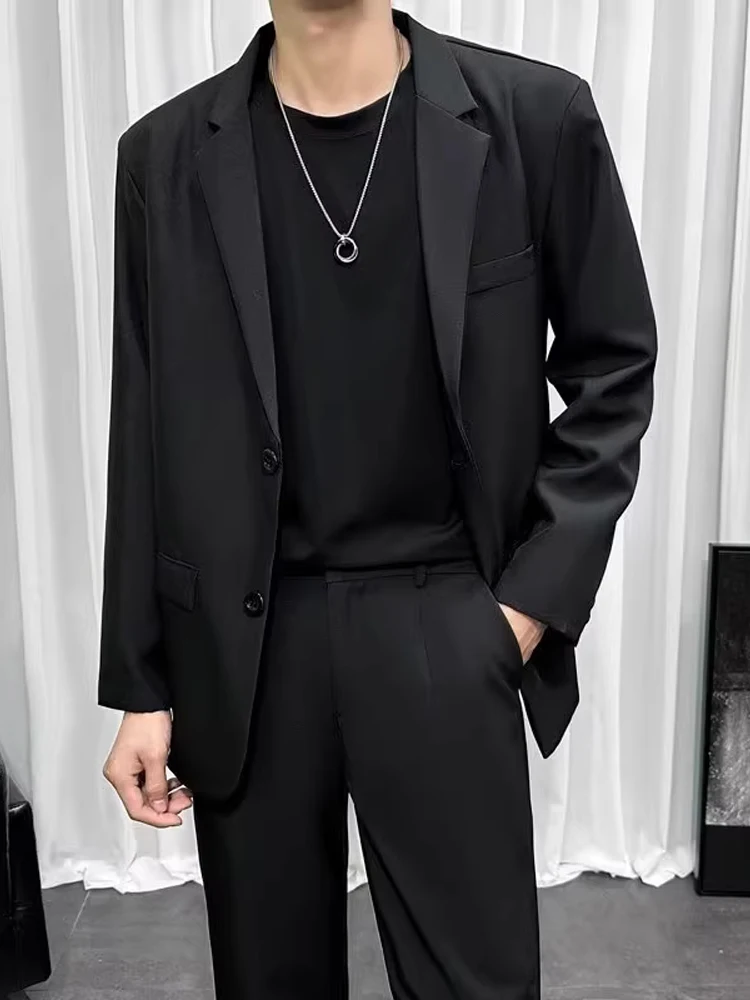 

Повседневный свободный мужской костюм в корейском стиле Haome: осенняя модная верхняя одежда из полиэстера