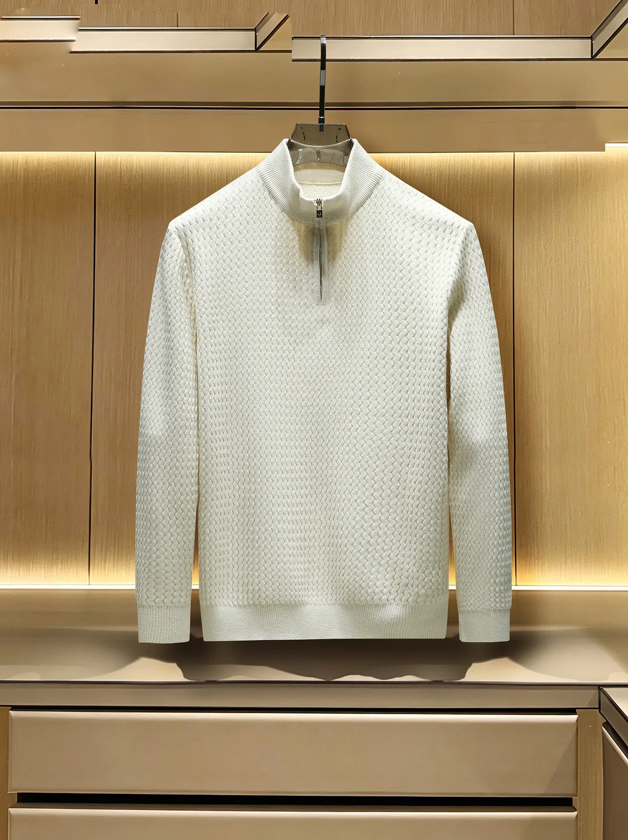 SIJITONGDA 2026 Men's Autumn/Winter New Cotton Material Long Sleeve Sweater, Soft and Comfortable Upper Body Size M-3XL
