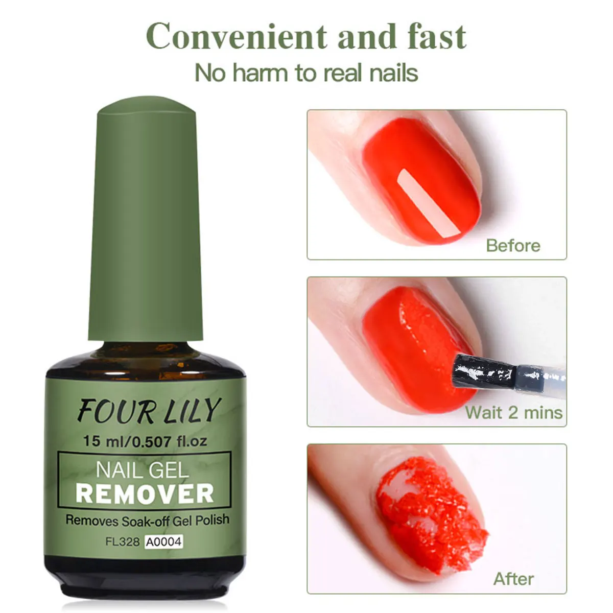 FOUR LILY 15ml Magic Fast Nail Gel Polish Remover Unghie Pulite UV Soak Off Semi Permanente Vernice Unghie Artistiche Strumenti di Rimozione Manicure