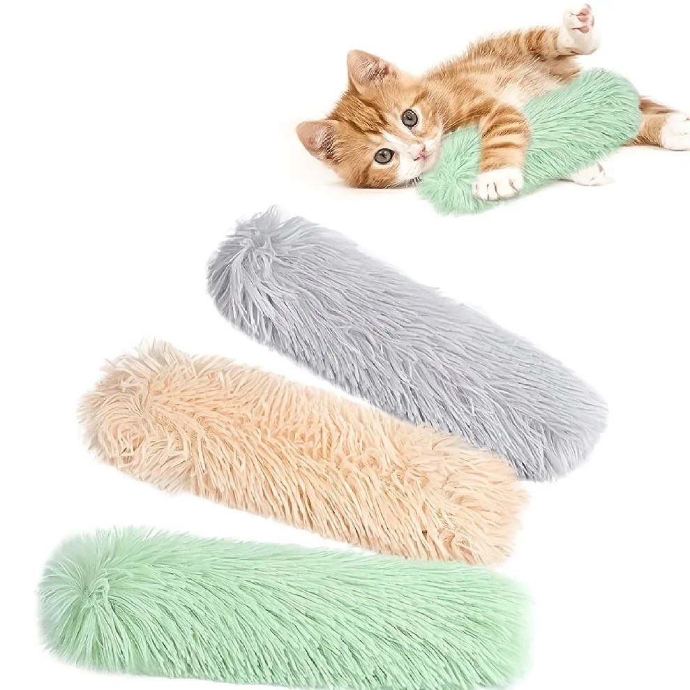 1pc Cat Self-entertainment Toys Plush Strip Pillow Contains Catnip Cat Pillow Companion Cat Toy Pet Supplies