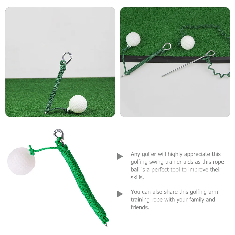 كرة حبل مدرب جولف سوينغ المحمولة تحسن مسار التأرجح وتوقيت الإصدار، موصل معدني قوي، تصميم خفيف الوزن لسهولة الاستخدام