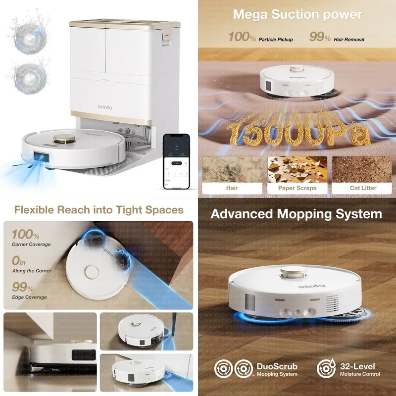 

【CHIMU HOME】All-In-One Wet Dry Floor Cleaner Auto Navigation Self Empty Base Station Multifunctional Sweeper For Indoor Space