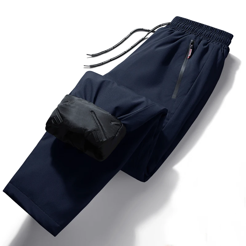 

TUCANO Men's Winter Thiened down Cotton Pants Fce Lined Warm Windproof Outdoor Cold Resistant Straight Leg Trousers