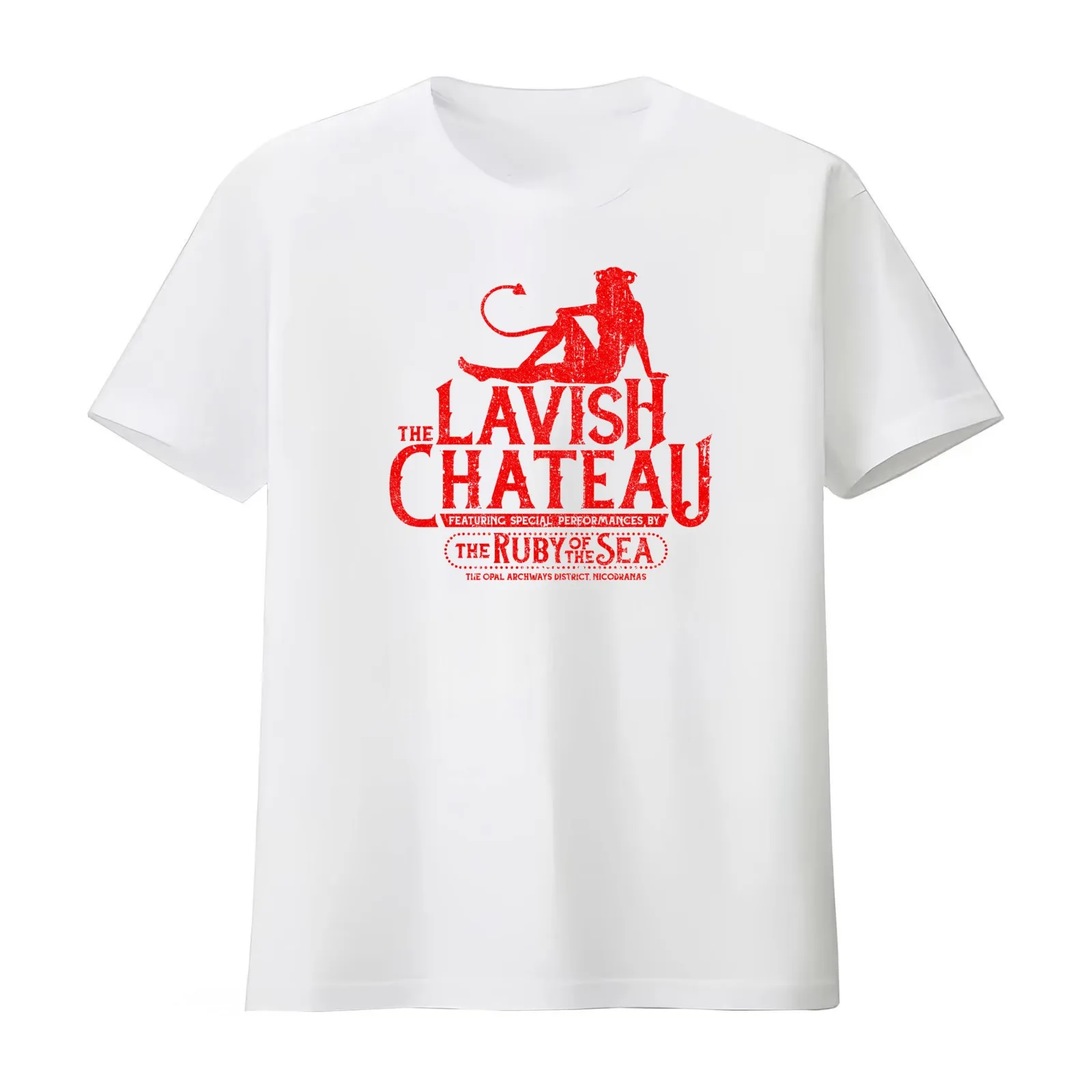 The Lavish Chateau Featuring The Ruby of the Sea T-Shirt Summer Casual Cotton Tee Oversized Streetwear Tops Unisex Men Women