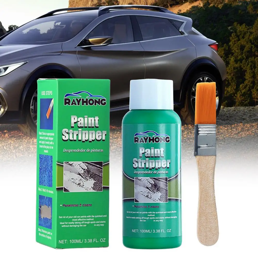 100ml Car Wheel Paint Remover With Brush Non-trace Paint Scraping Cleaning Clean Metal Surface Paint Peeling Effective Care O1D2