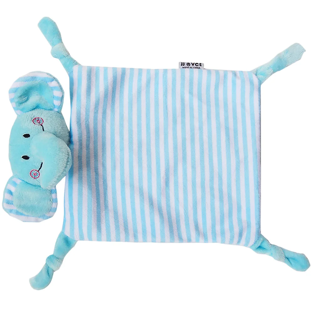 

Baby Teething Blanket 27x17cm Premium Material Gentle Skin Touch Adorable Pattern Design Interactive Entertainment Blue Elephant