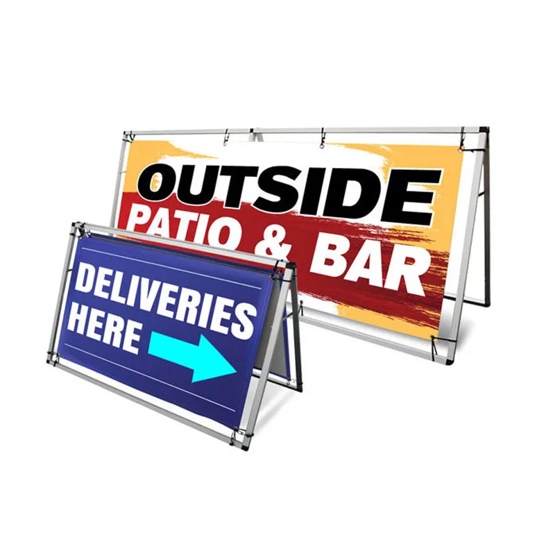 Pop Up Sideline Banners Portable Folding Golf Horizontal A-screen display stand Pup Up Banner A Frame Sideline Banners