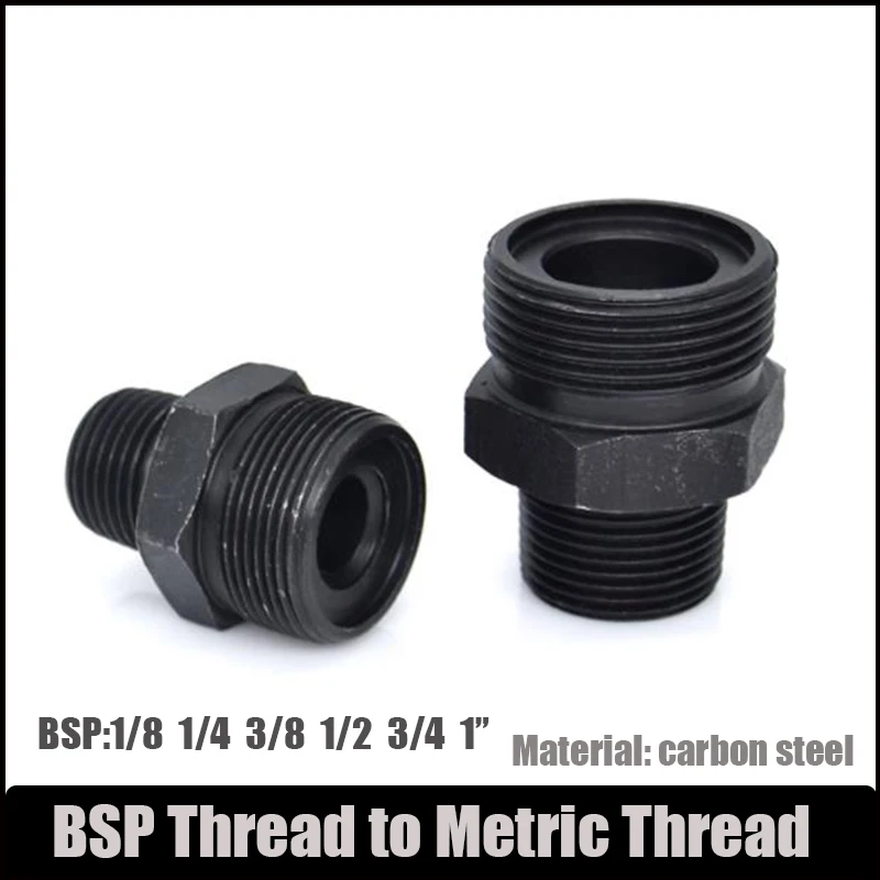 Wysokociśnieniowe złącza przewodów olejowych Gwint metryczny ze stali węglowej M14 M16 M18 M20 do BSP 1/8" 1/4" 3/8" 1/2" 3/4" 1" Złączki hydrauliczne