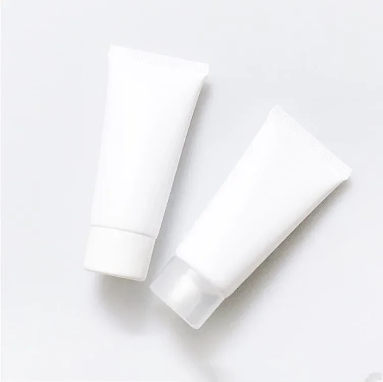 

60g 60ml White Plastic Squeeze Bottle 60g Empty Frost Cosmetic Container Hand Cream Facial Lotion Packaging Tube Free Shipping