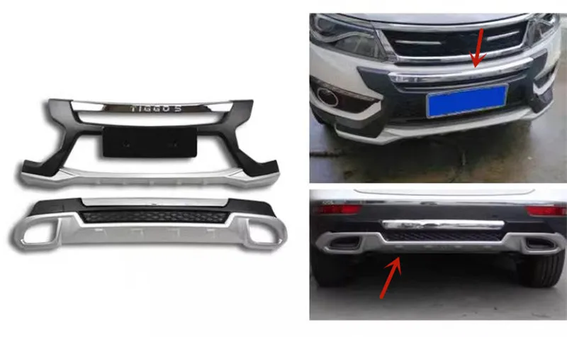 

For CHERY TIGGO 5 2016-2017 ABS Engineering Plastics Front and rear bumpers Anti friction protection car accessories