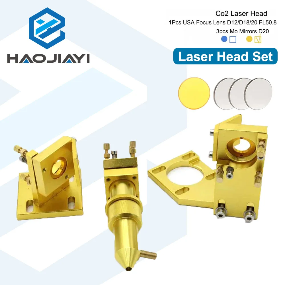 

Серия HAOJIAYI K: набор лазерных головок CO2 для станка для лазерной гравировки 2030 4060 K40 с линзами и зеркалами