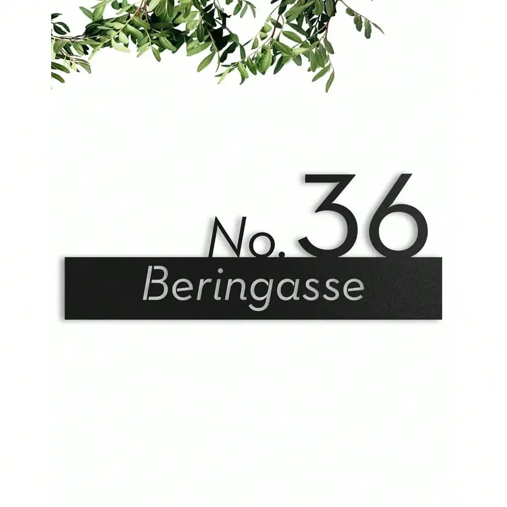 

Modern Metal House Number Sign Street Address Plaque Lawn Decor Yard Art