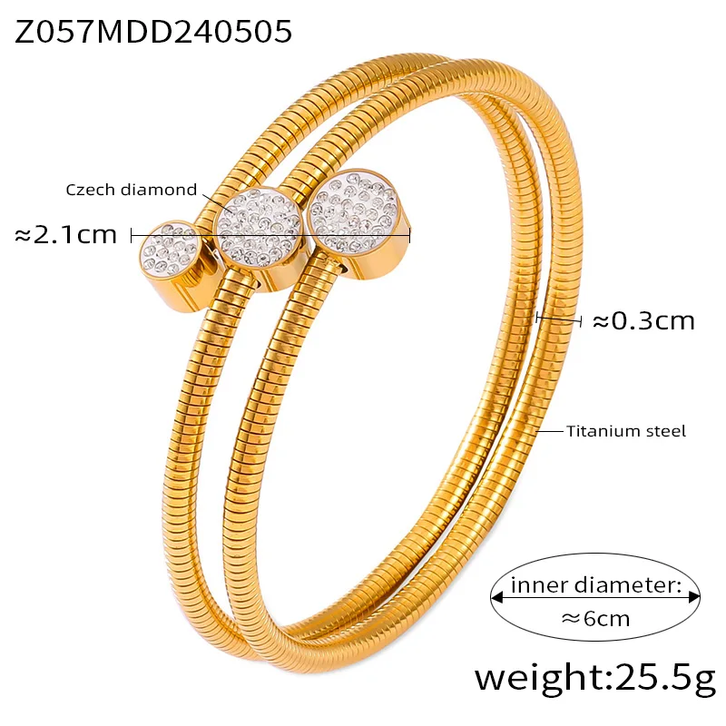 Trendy Women Bracelet Luxury Bangles Stylish Inlaid CZ Stainless Steel Fashion Charm Daily Jewelry Wholesale