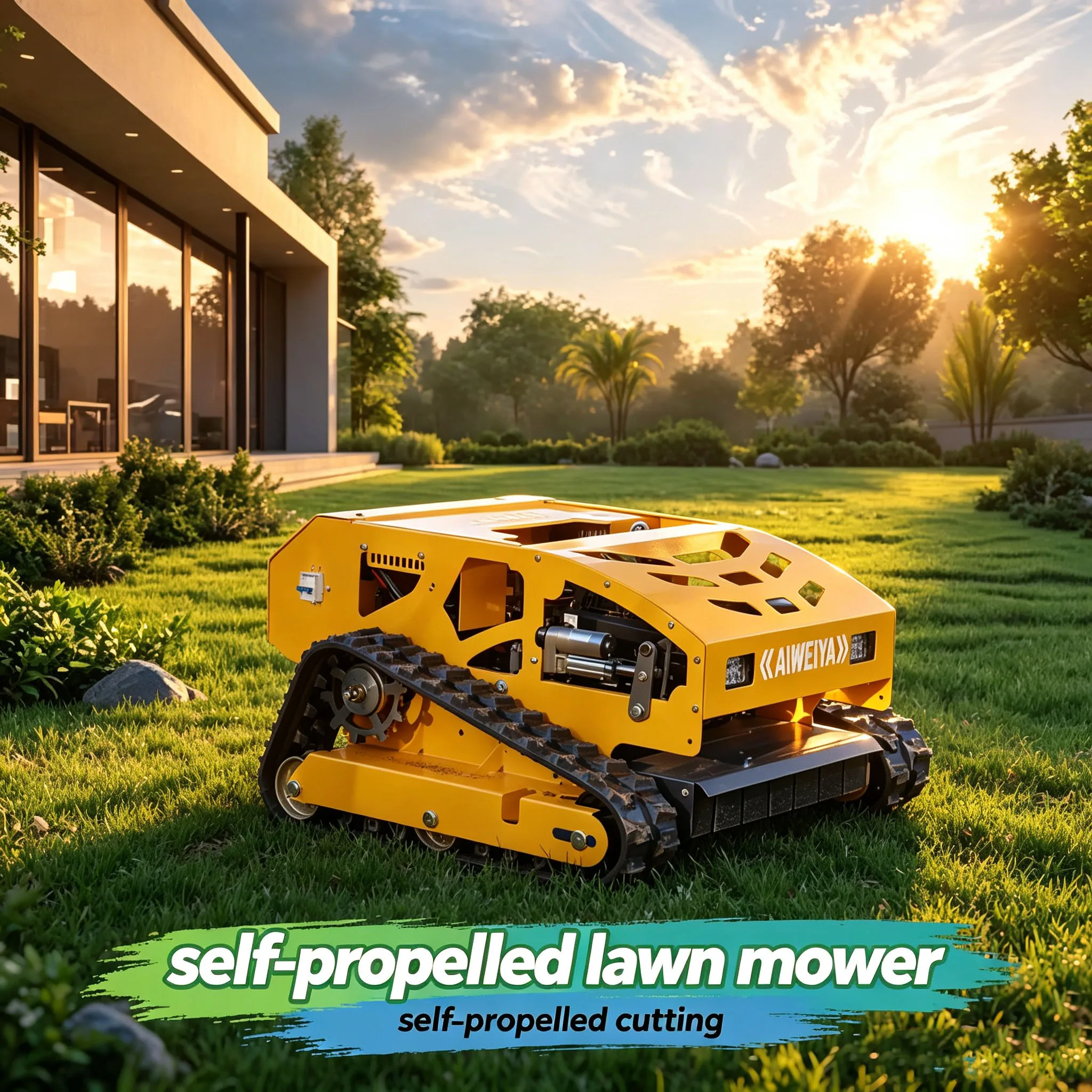 Customized CE certified lawn mower remote control assembly matches self-propelled crawler frame, 550H zero turn structure provid