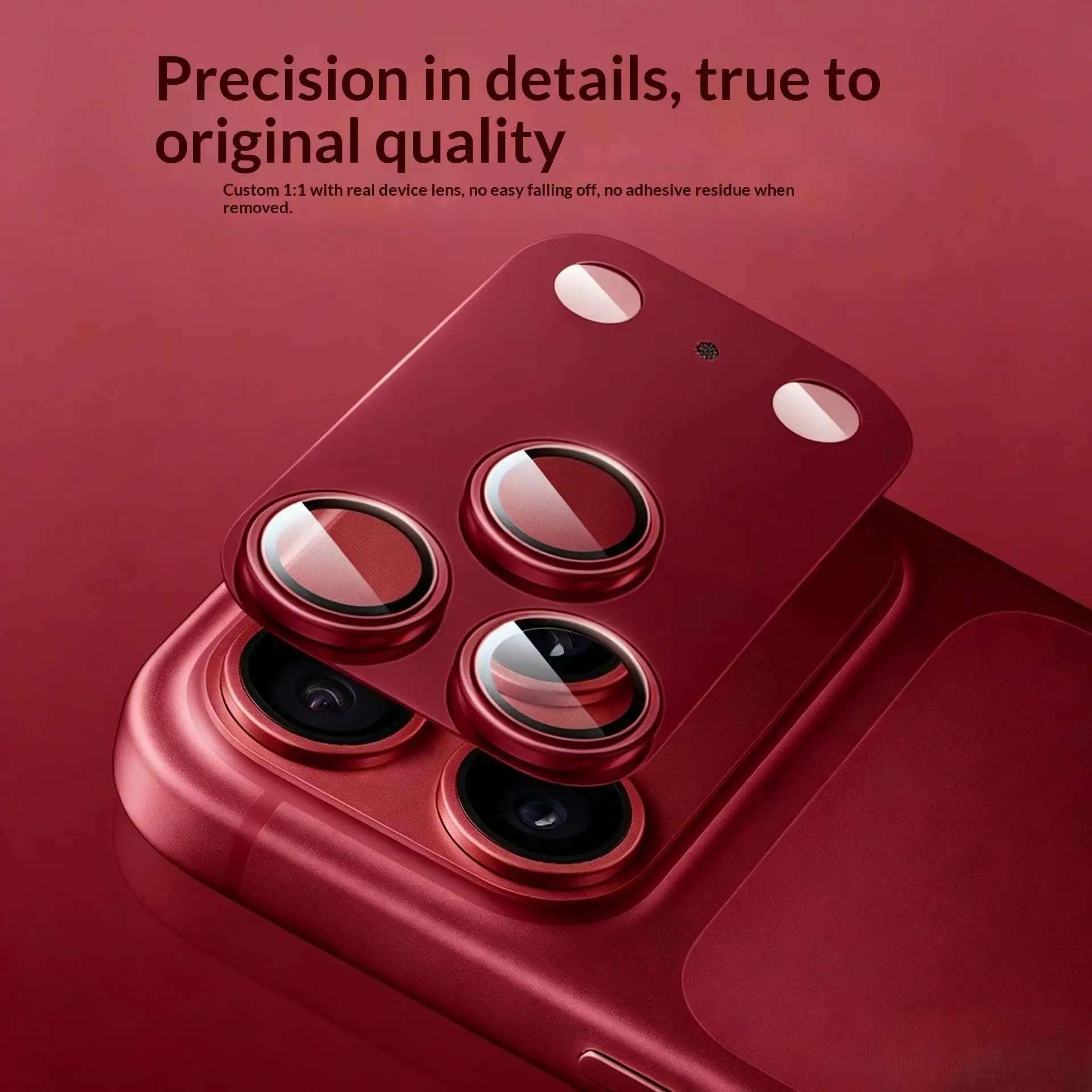 Frosted Armor Camera Lens Protector for iPhone 18 Pro Max 18 Pro One-Piece Metal Glass Integrated Protection Dark Cherry Blue view 3