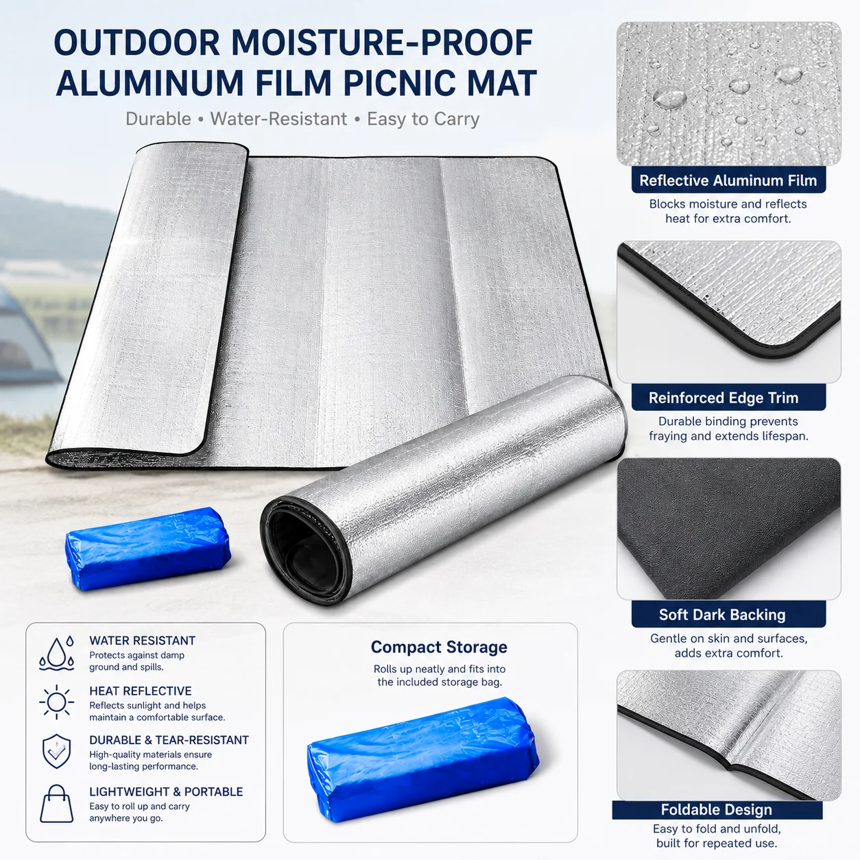 Waterproof Picnic Mat, Double- - Outdoor Camping Mattress ulasan dan harga